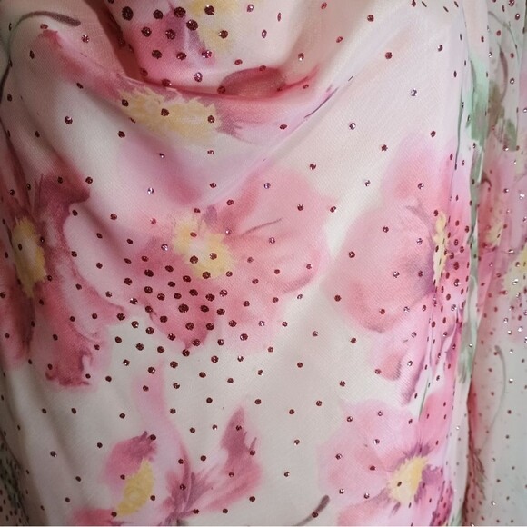 Onyx Nite By Wendye Chaitin Elegant Pink Floral Women's Gown Size 20W NEW - Picture 12 of 12